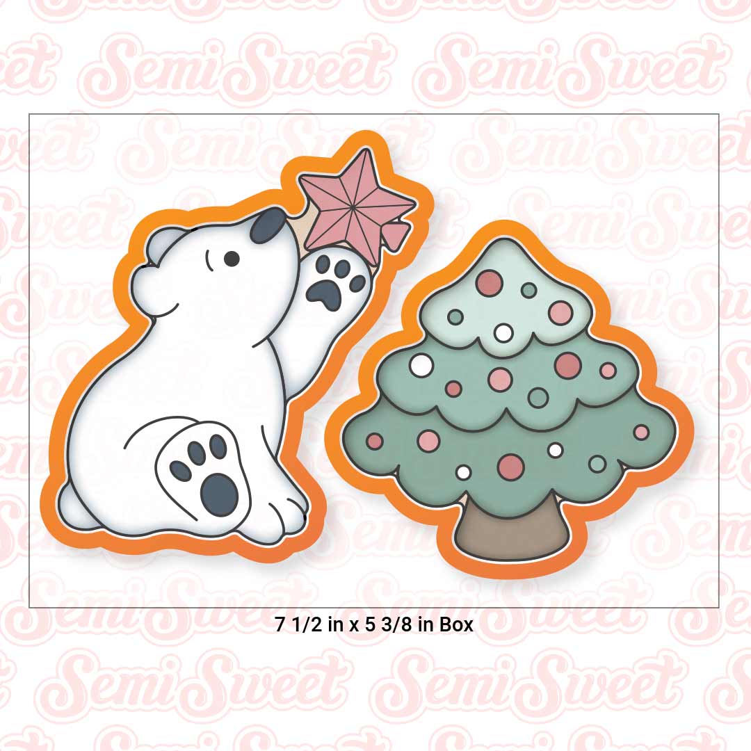 Polar Bear with Tree Cookie Cutter Set | Semi Sweet Designs