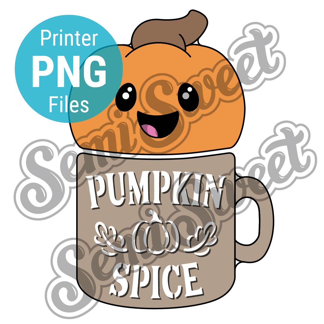 2-Pc Pumpkin Spice Mug Cookie Cutter Set - PNG Images | Semi Sweet Designs