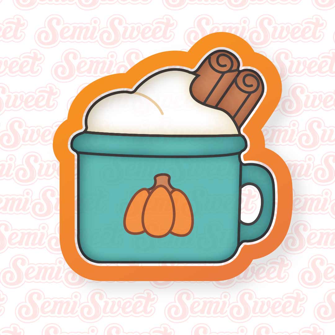 Pumpkin Spice Mug Cookie Cutter | Semi Sweet Designs