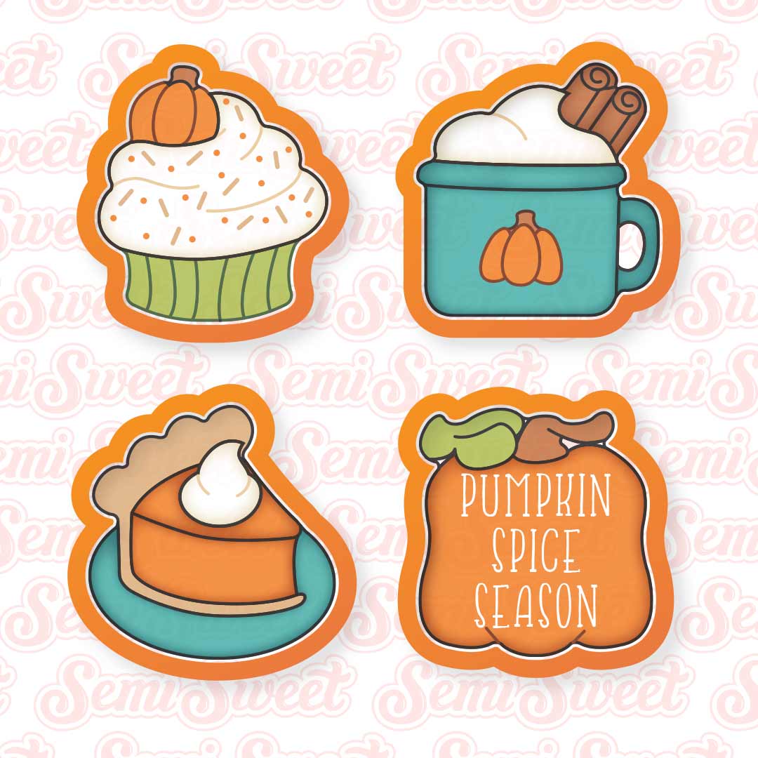 Pumpkin Spice Mini Cookie Cutter Set | Semi Sweet Designs