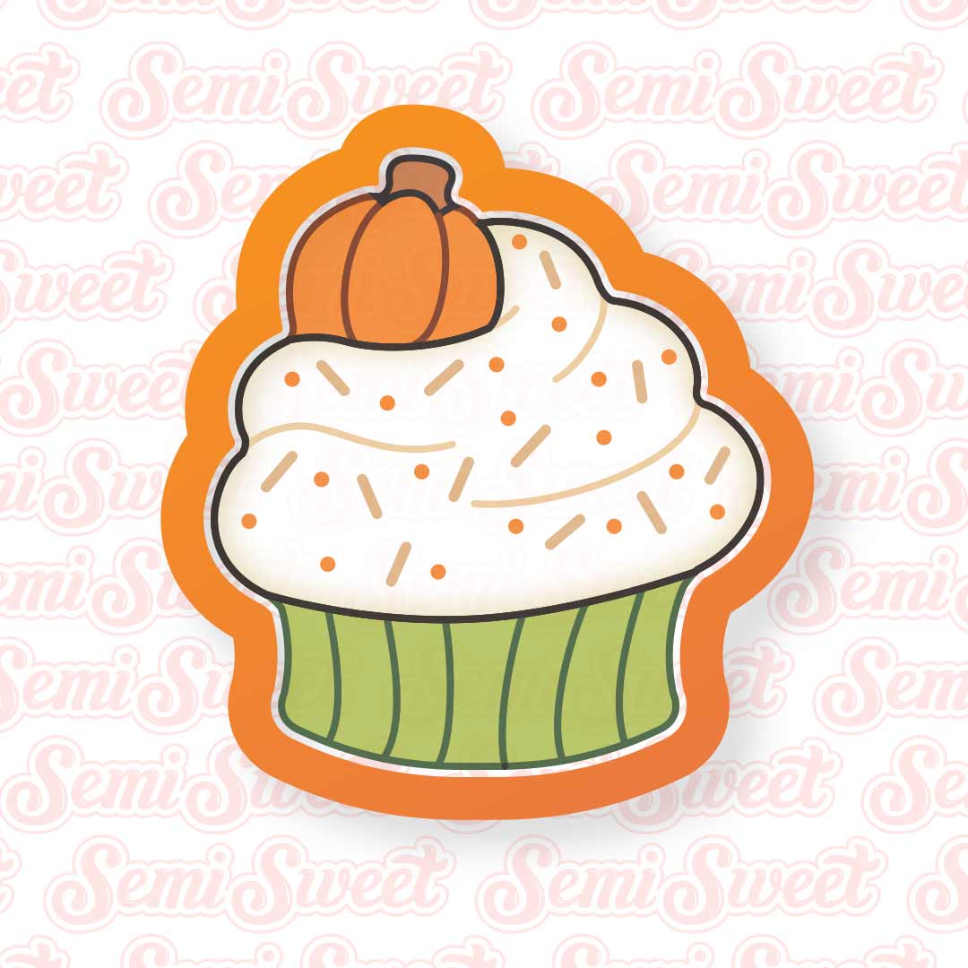 Pumpkin Spice Cupcake Cookie Cutter | Semi Sweet Designs