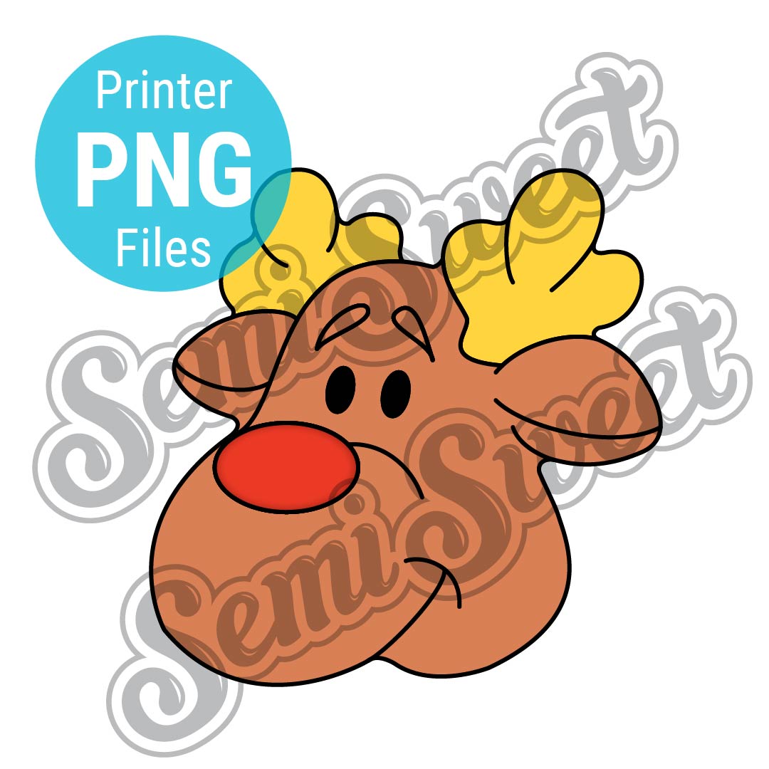 Reindeer Head Cookie Cutter - PNG Images | Semi Sweet Designs