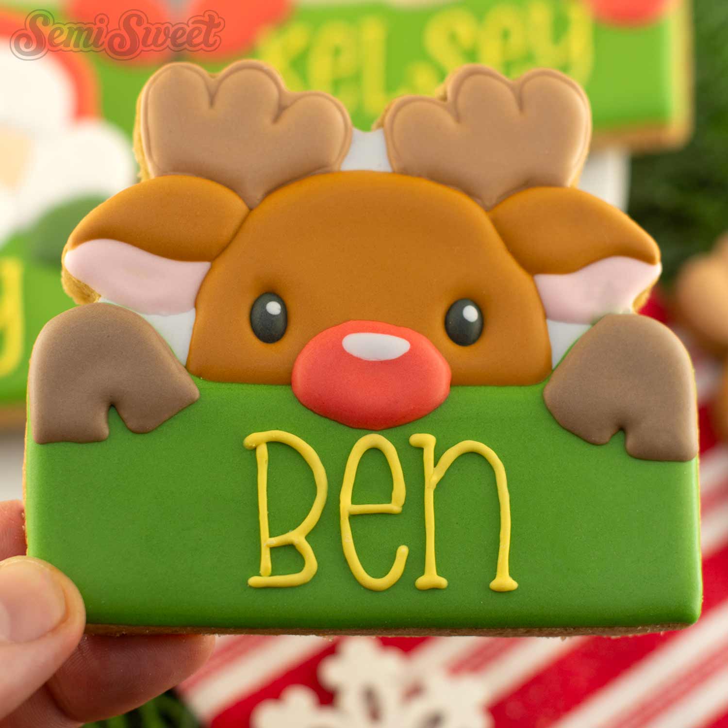 Reindeer Name Plaque Cookie Cutter
