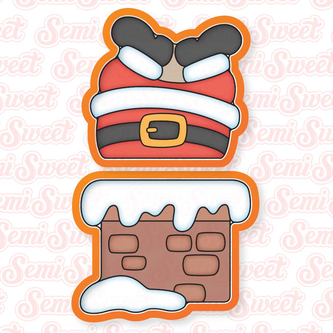 2-Piece Santa in Chimney Cookie Cutter Set