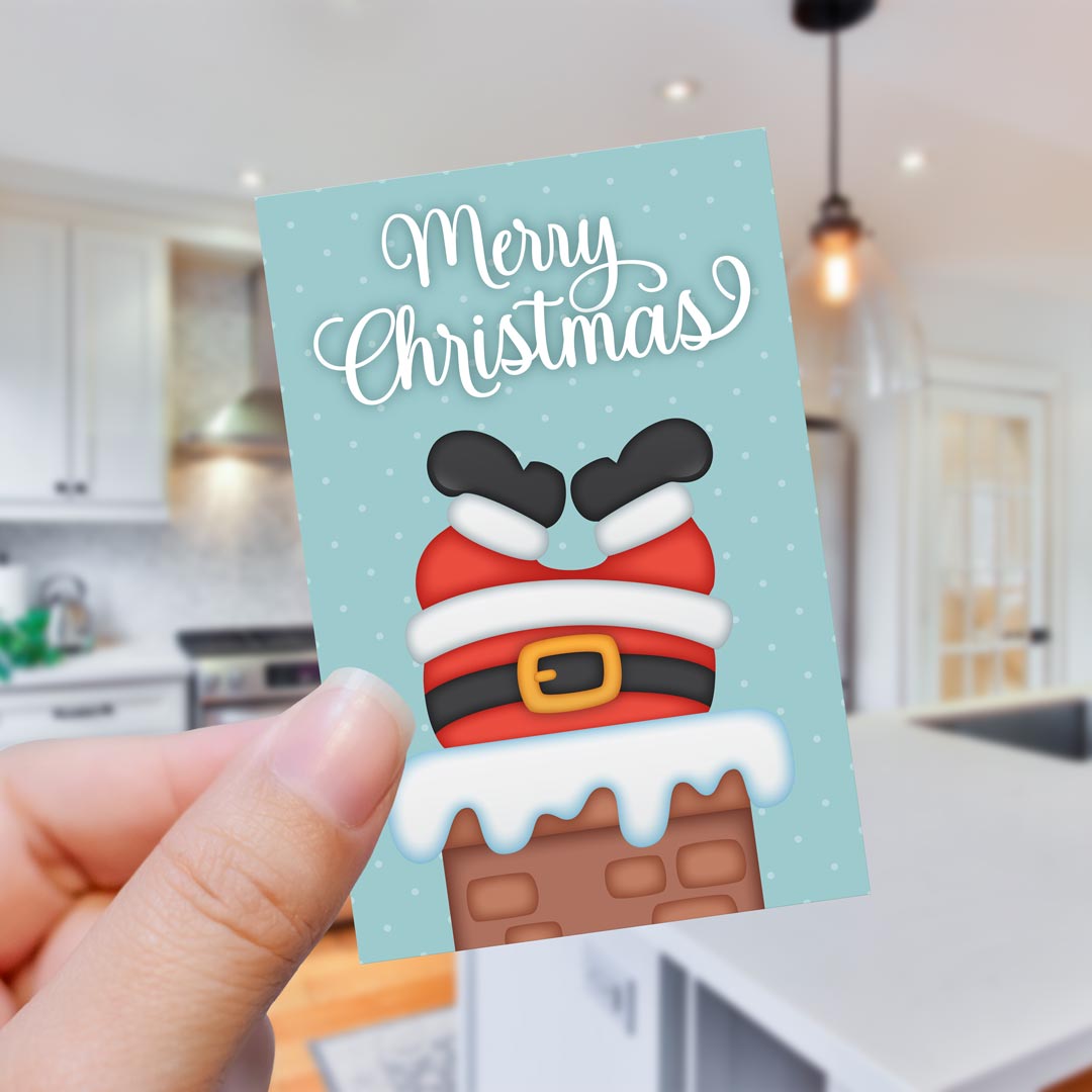 Santa in Chimney 2" x 3" Tag - Pack of 25