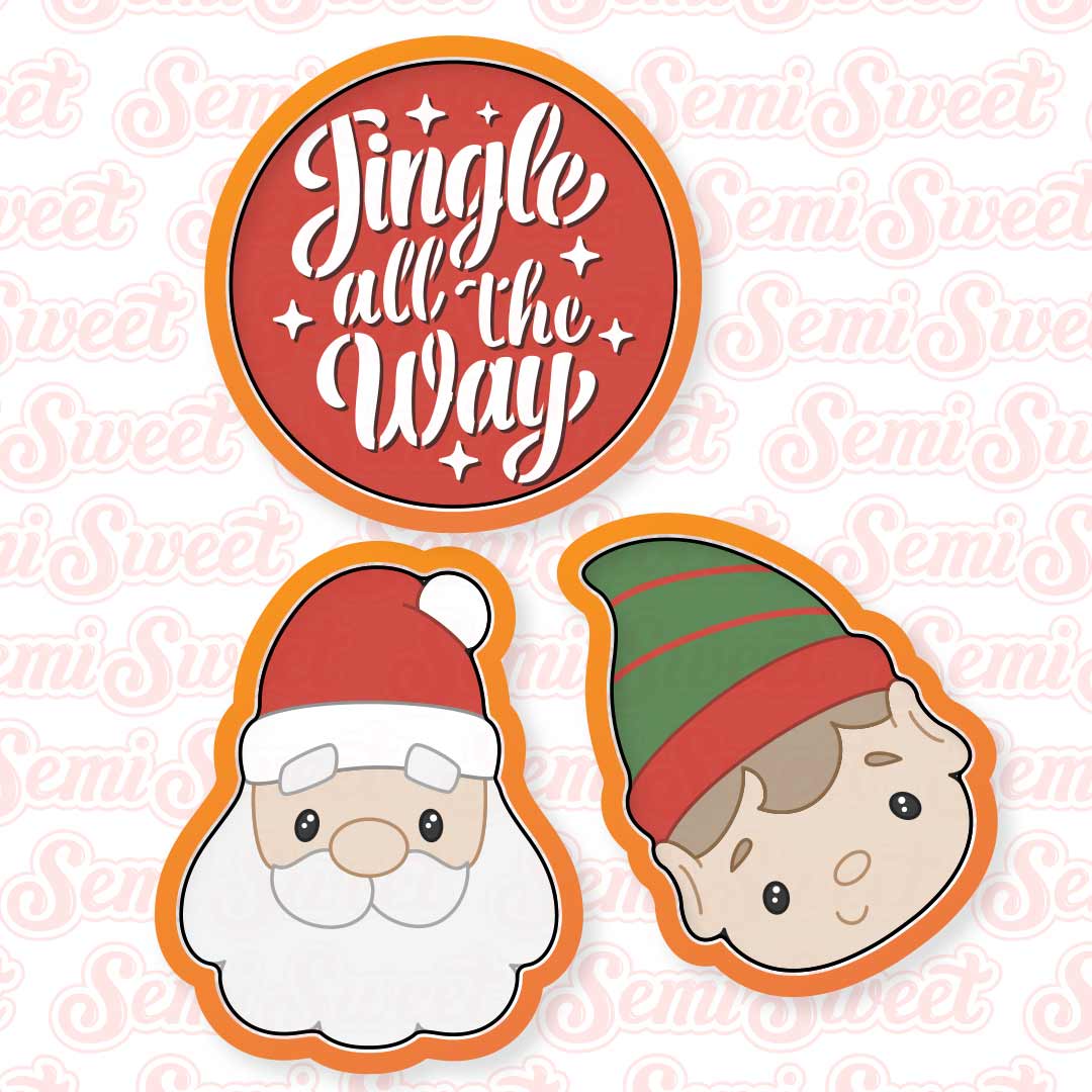Santa Elf cookie platter cutter set