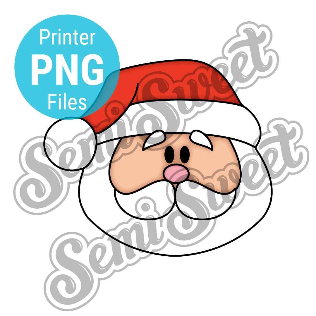 Santa Head Cookie Cutter - PNG Images | Semi Sweet Designs