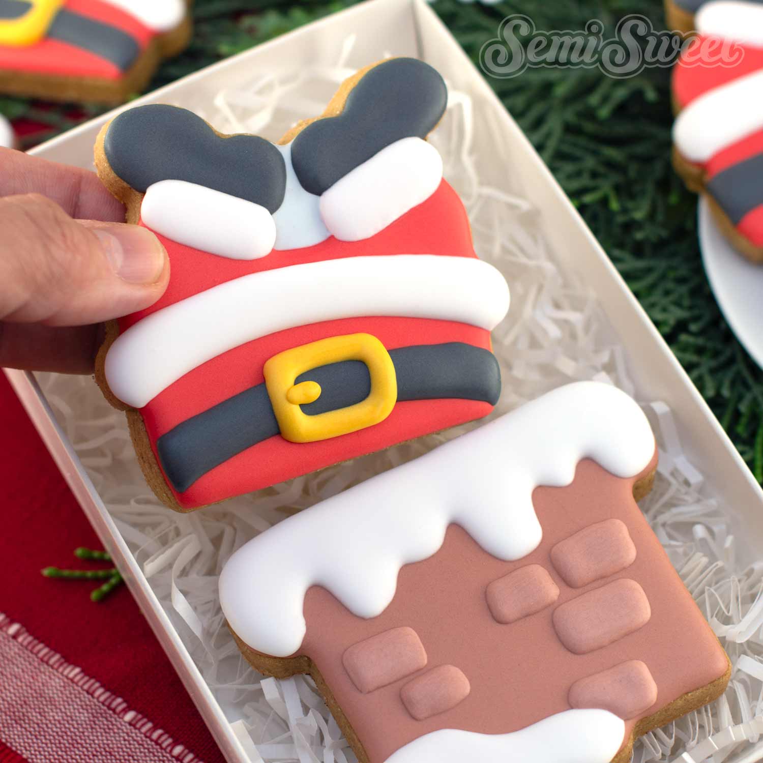 2-Piece Santa in Chimney Cookie Cutter Set