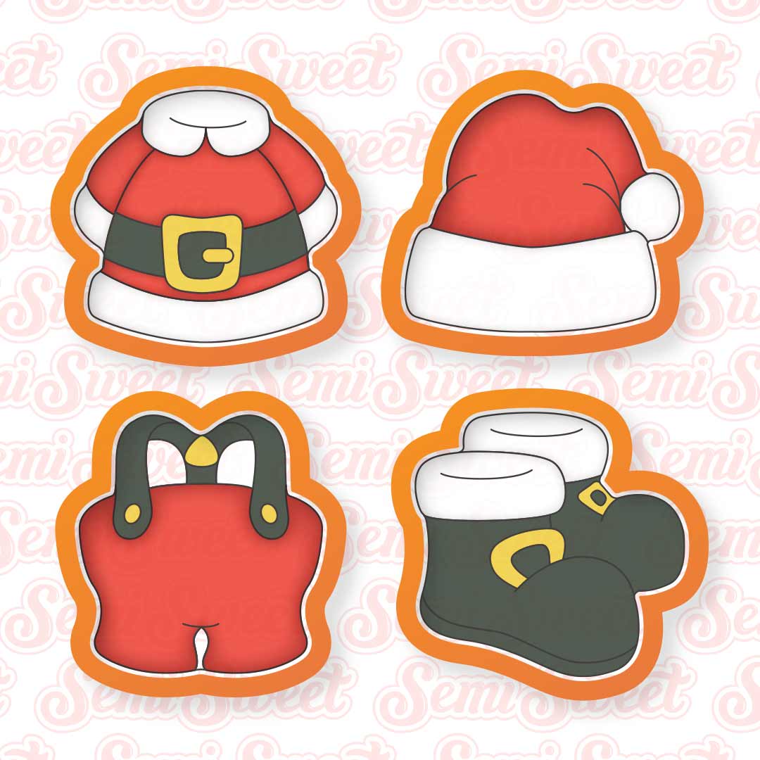 Santa Clothes Mini Cookie Cutter Set | Semi Sweet Designs