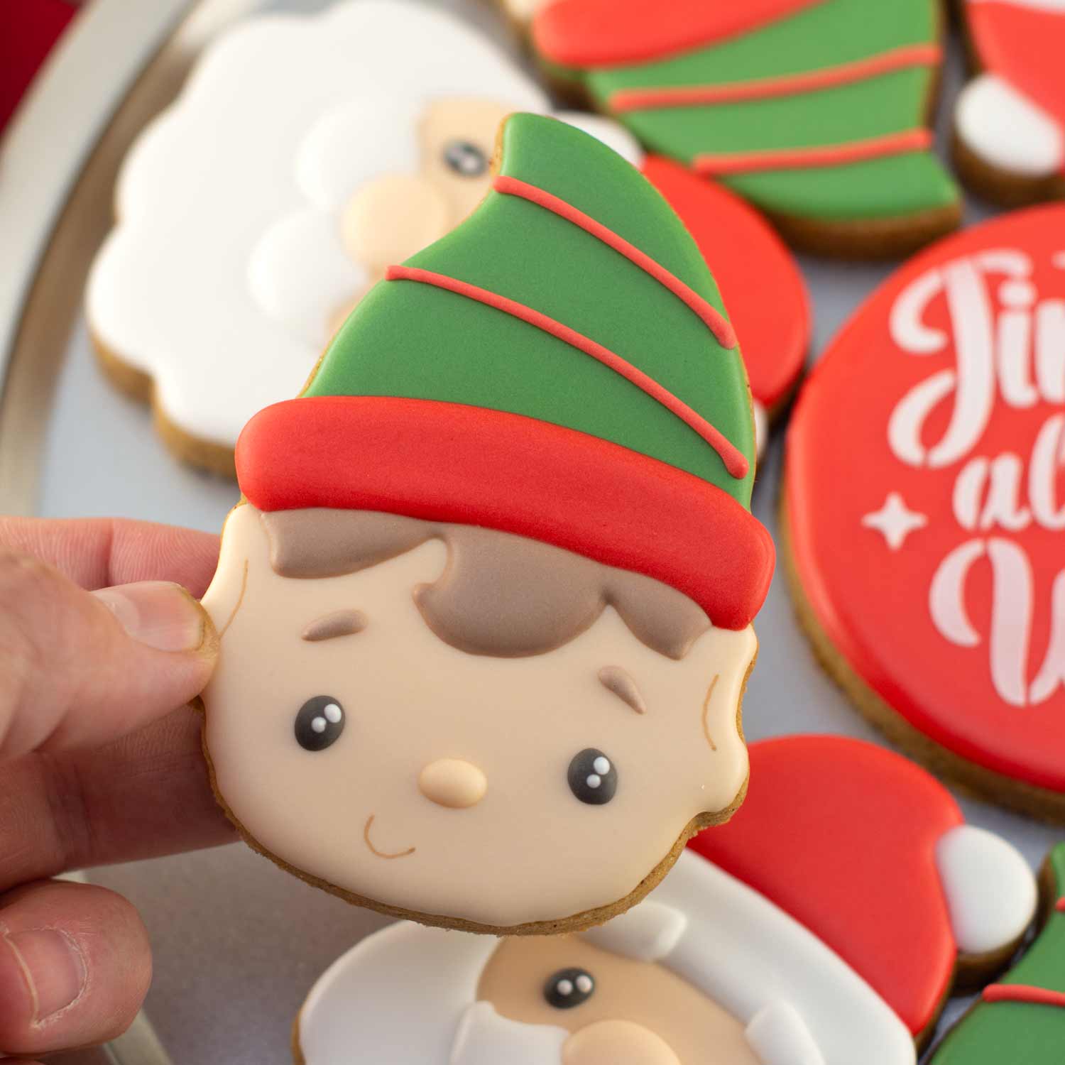 Santa & Elf Cookie Platter Set
