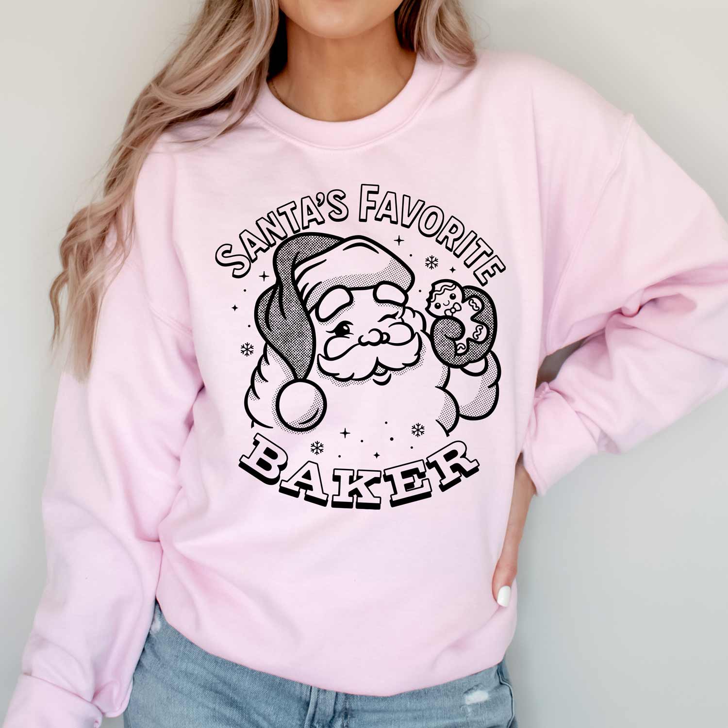 Santa's Favorite Baker (Black Ink) Unisex Sweatshirt