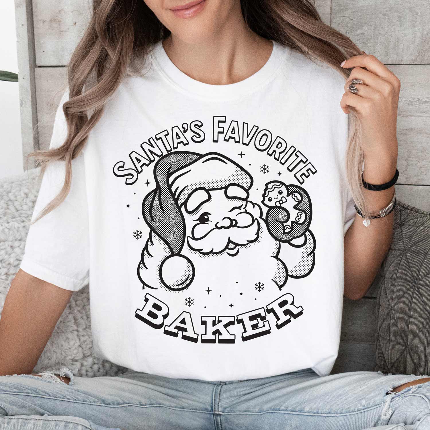 Santa's Favorite Baker (Black Ink) Unisex T-Shirt