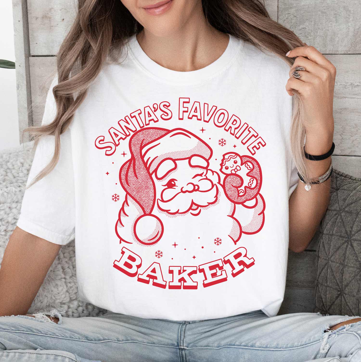 Santa's Favorite Baker (Red Ink) Unisex T-Shirt