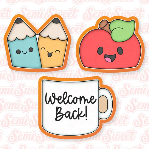 3-Pc School Mug Cookie Cutter Set