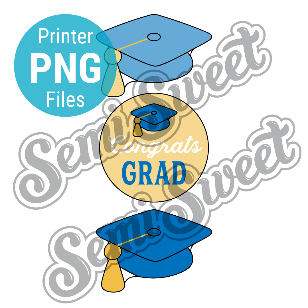 Simple Grad Cap Platter Set - PNG Images | Semi Sweet Designs