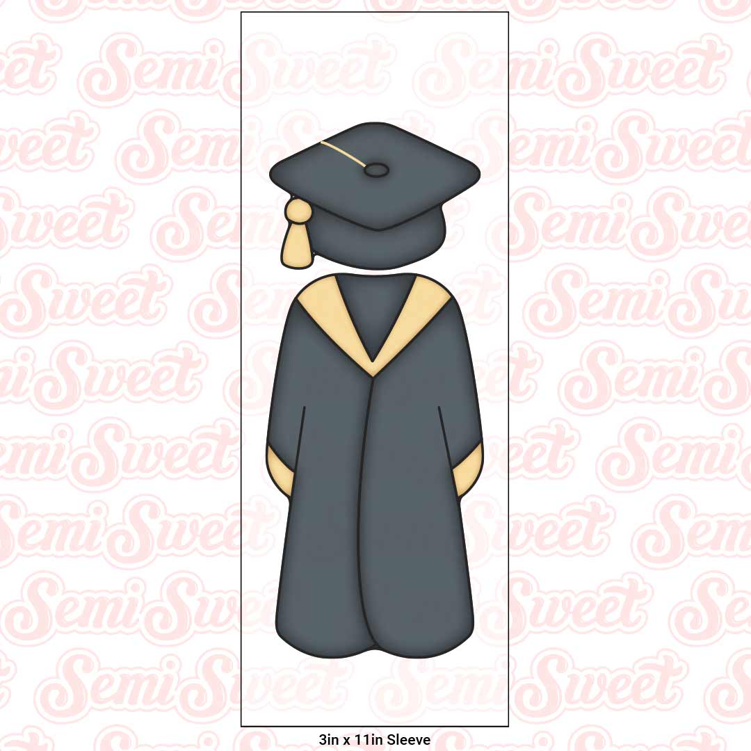 Skinny Graduation Cap & Gown Cookie Cutter Set