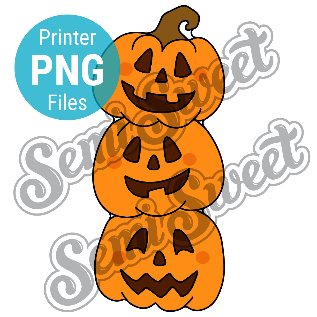 a skinny pumpkin stack design PNG by Semi Sweet Designs
