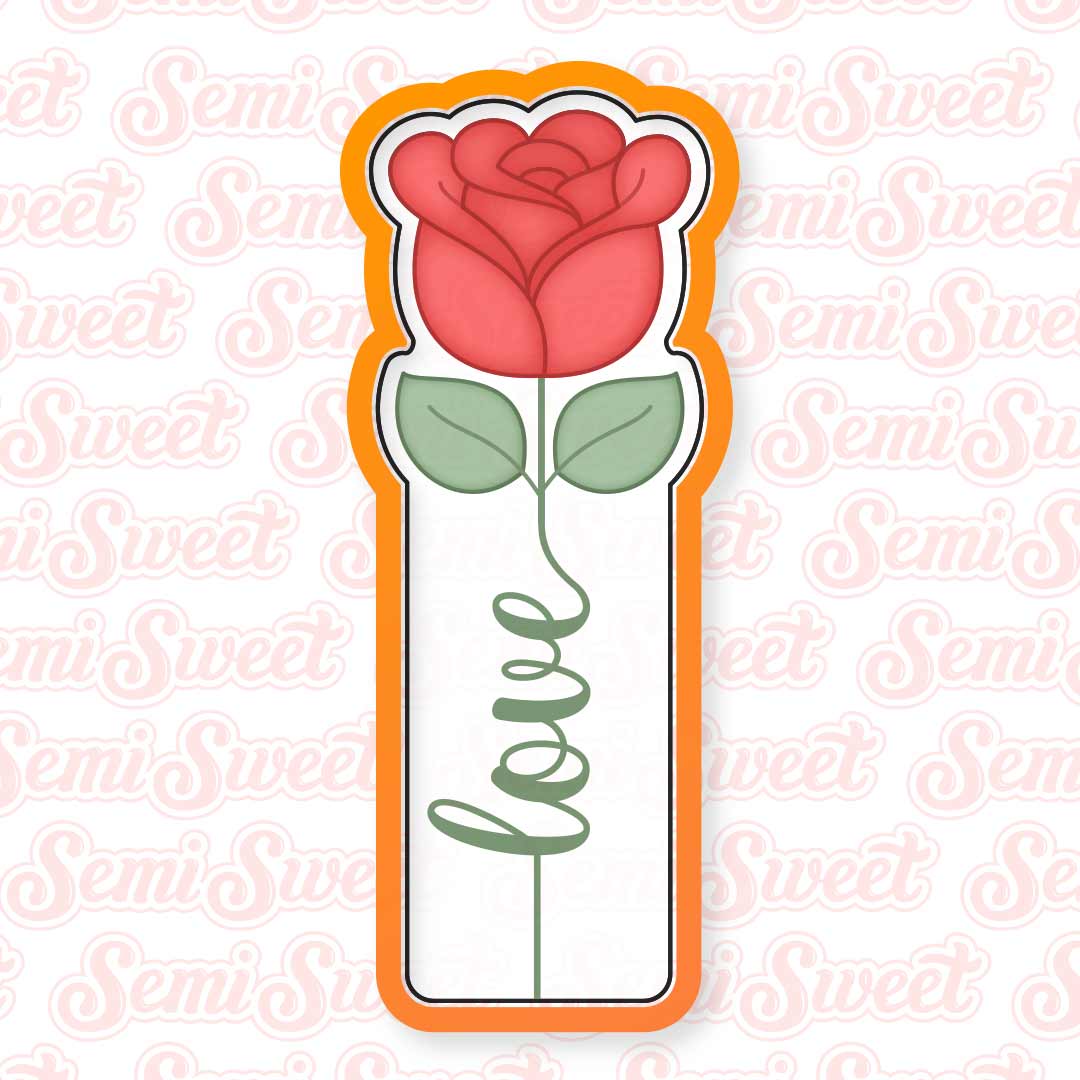 rose stick plaque cookie cutter