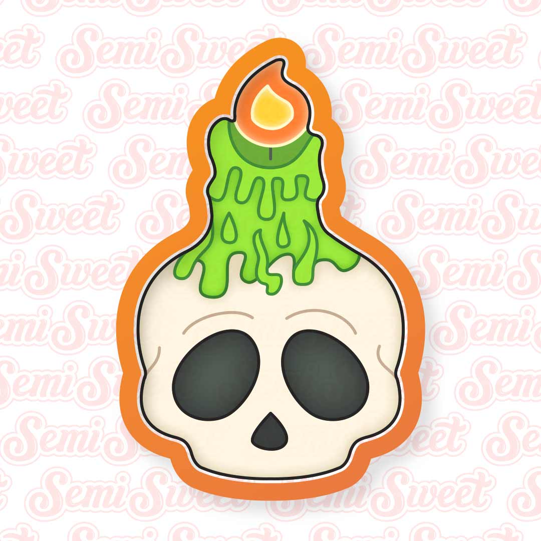 Skull Candle Cookie Cutter | Semi Sweet Designs