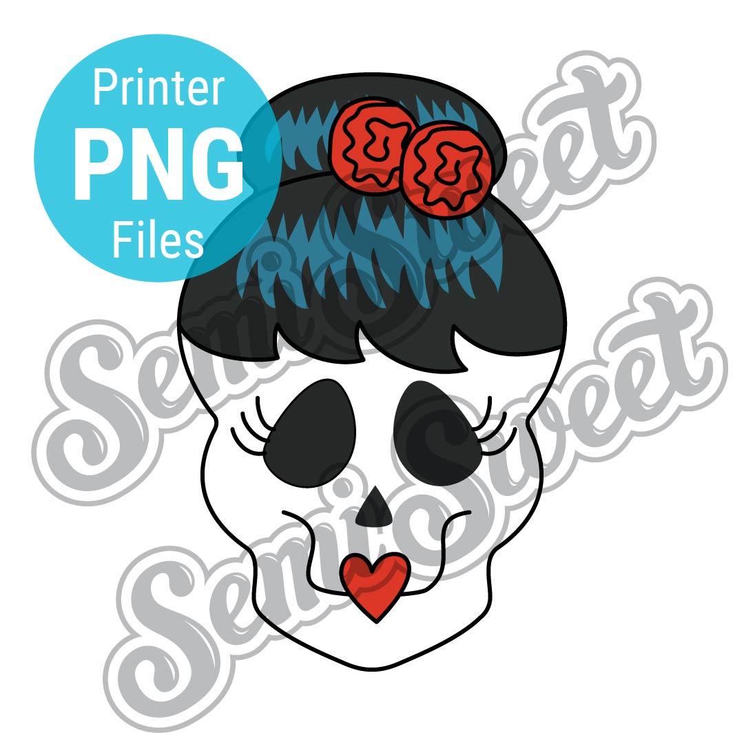 Skull Girl Cookie Cutter - PNG Images | Semi Sweet Designs