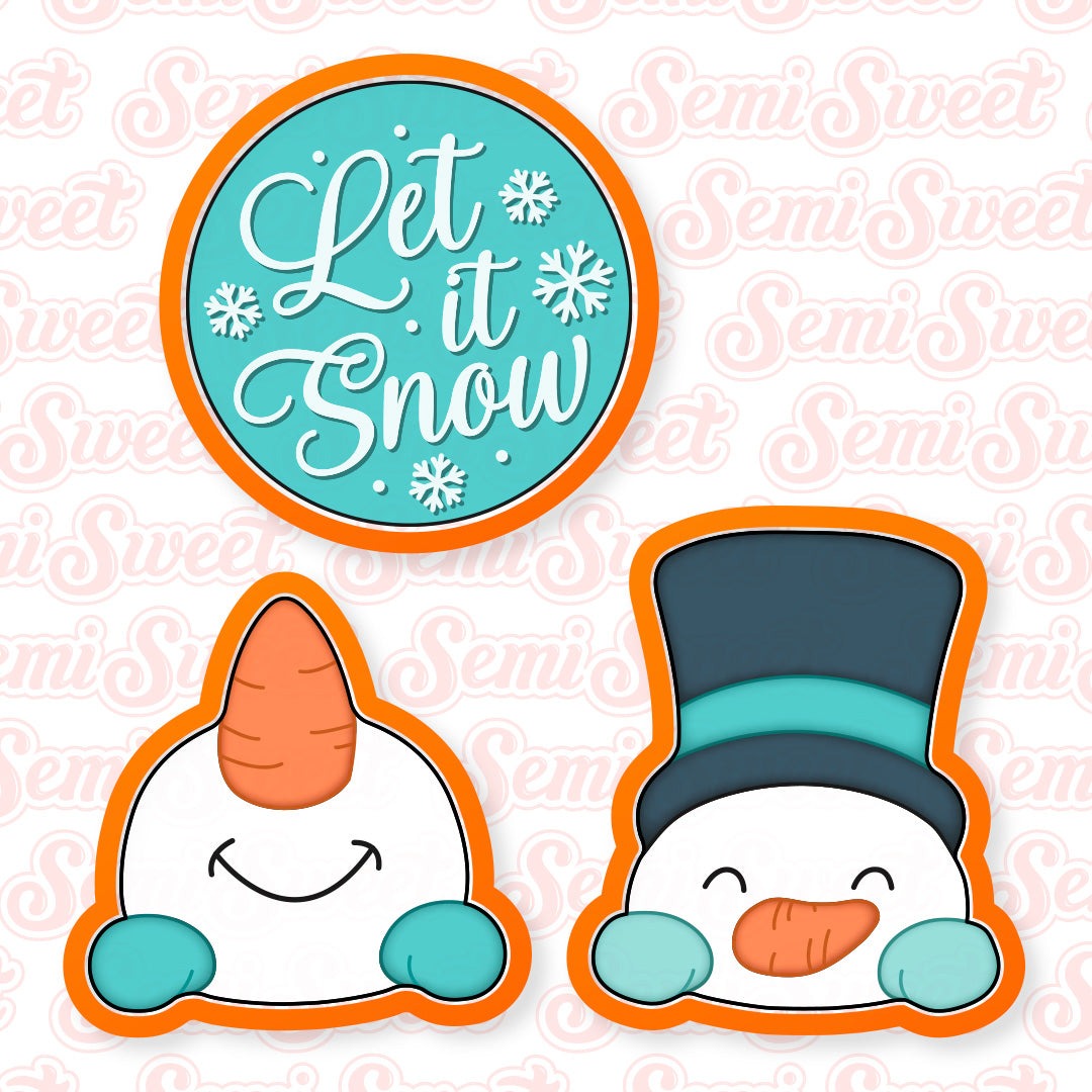Snowman Heads Cookie Cutter Platter Set