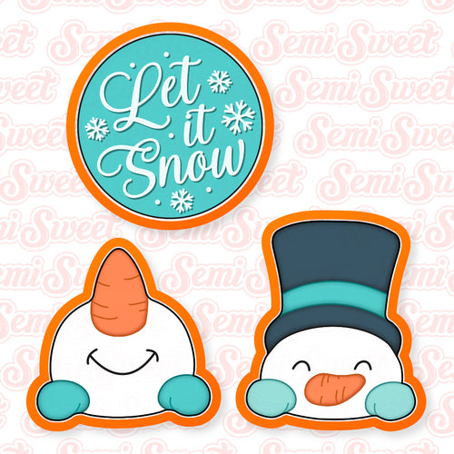 Snowman Heads Platter Cookie Cutter Set