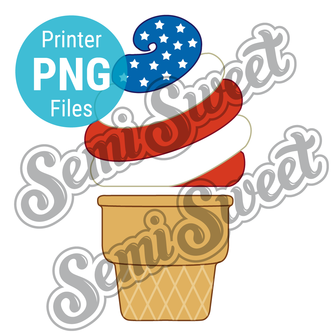 2-Pc Soft Serve Ice Cream Set - PNG Images | Semi Sweet Designs