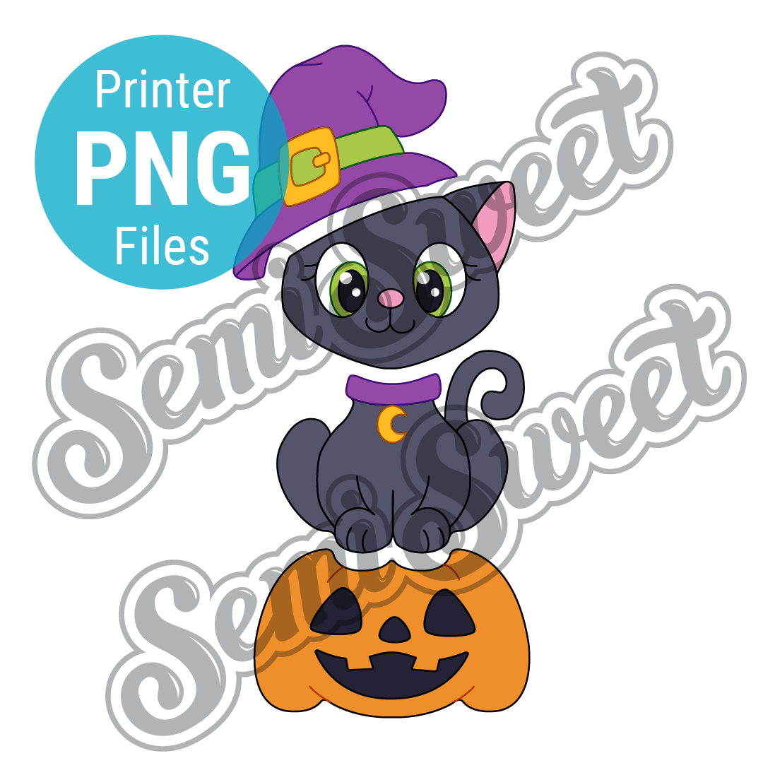 Stackable Witch Cat Set - PNG Images | Semi Sweet Designs