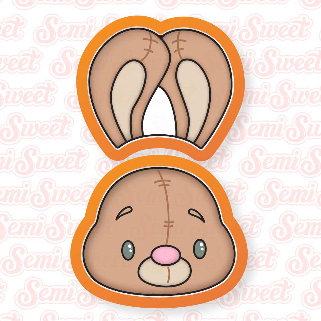 2-Piece Stackable Bunny Head & Ears Only Cookie Cutter Set