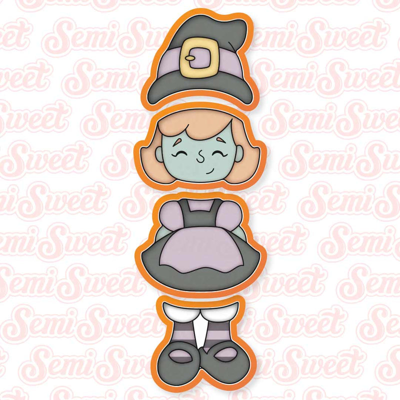 Stackable Witch Girl Cookie Cutter Set | Semi Sweet Designs