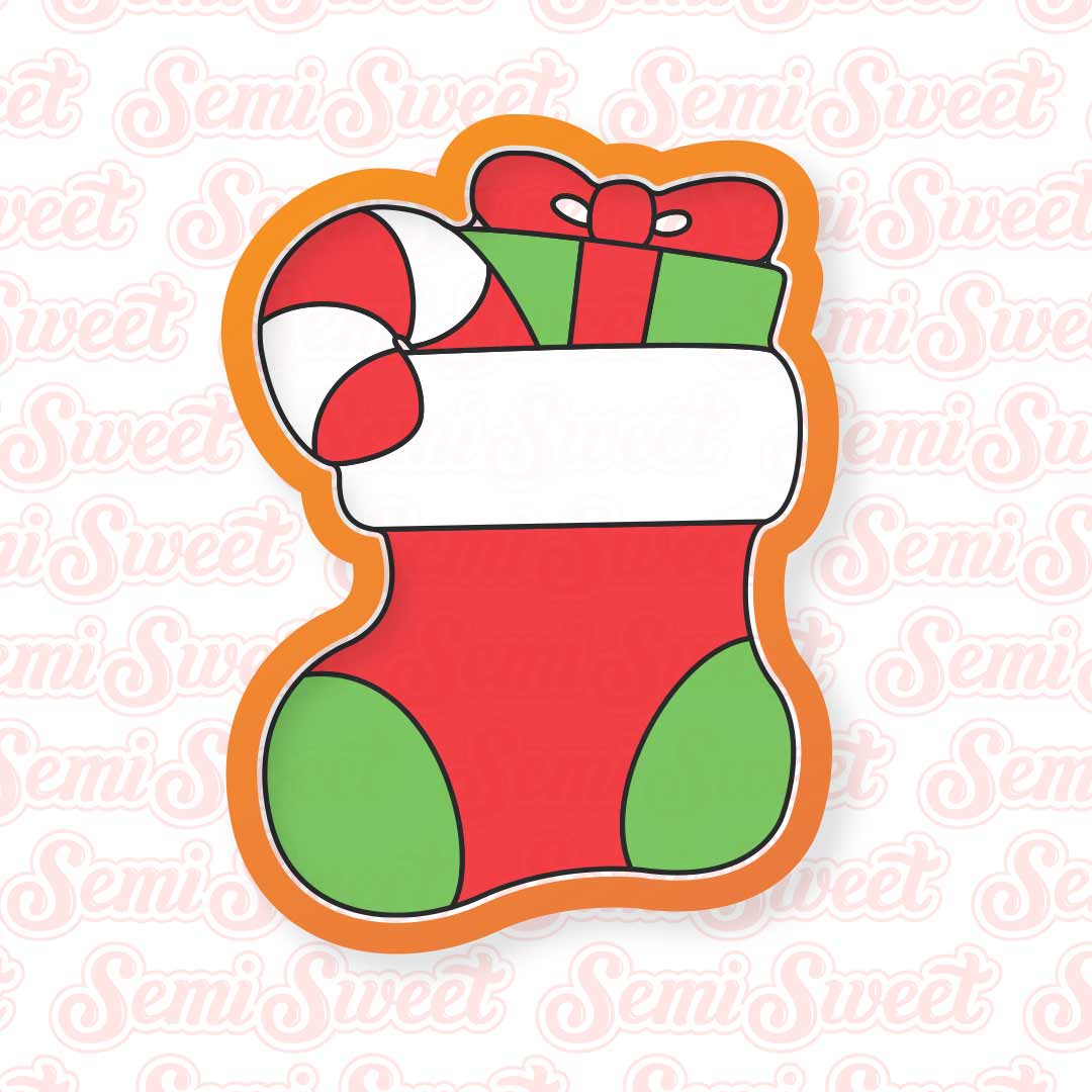 Stocking with Gifts Cookie Cutter | Semi Sweet Designs