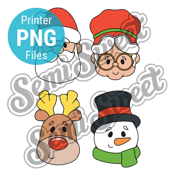 Tall Christmas Faces Cookie Cutter Set- PNG Images | Semi Sweet Designs