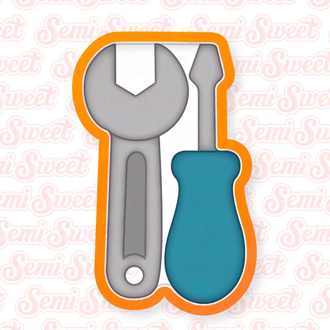 wrench and screwdriver tools cookie cutter