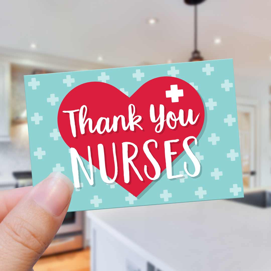 Medical Heart Thank You NURSES  2" x 3" Tag - Pack of 25