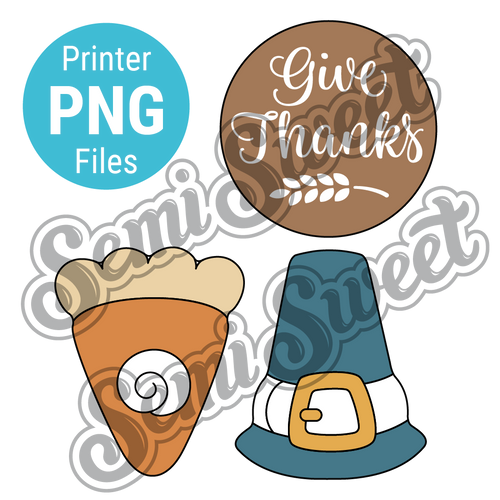 Pilgrim Hat & Pie Platter Set - PNG Images