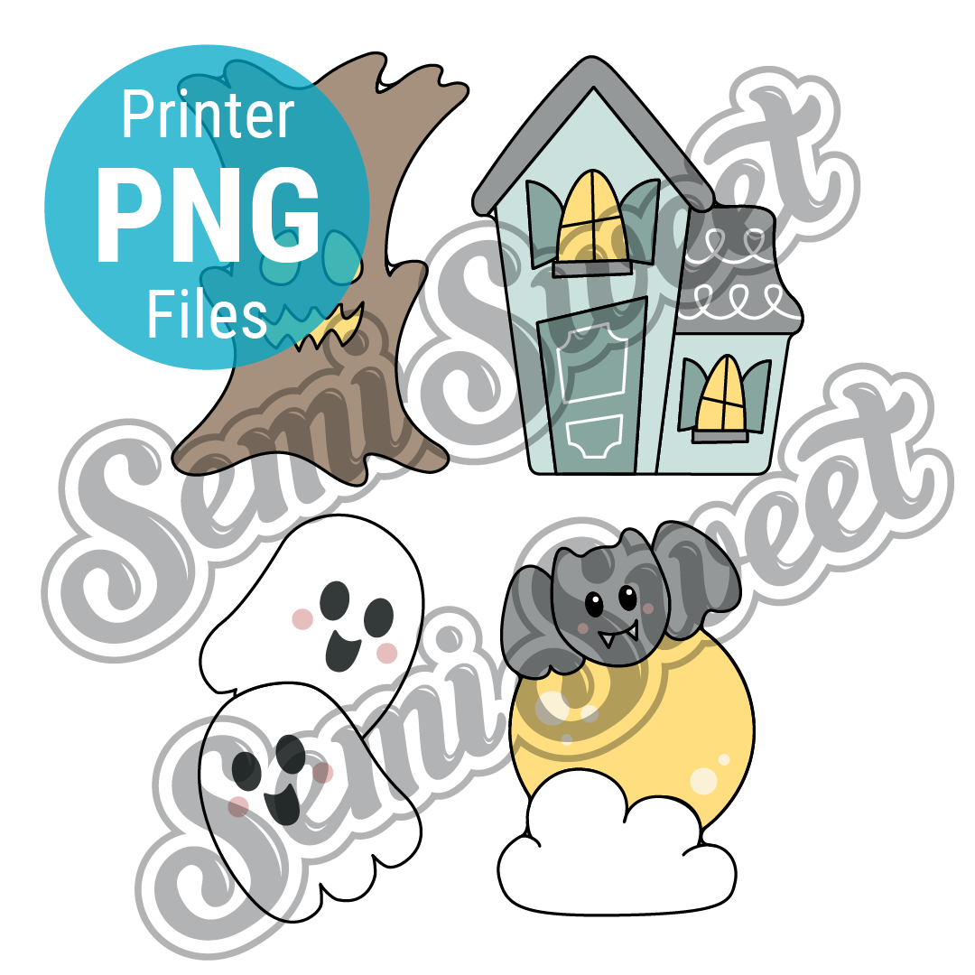 Thin Haunted House Set - PNG Images | Semi Sweet Designs