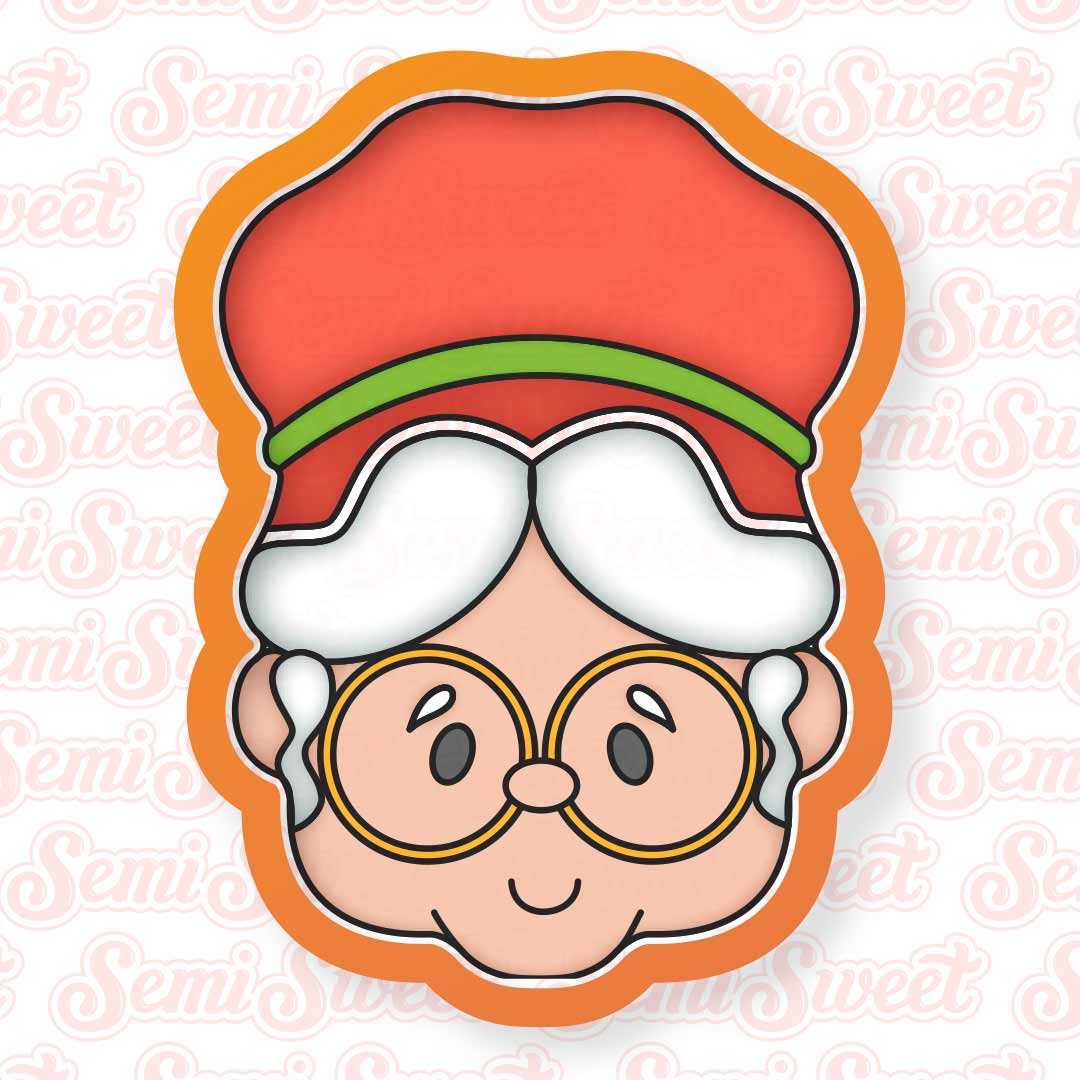 Tall Mrs. Claus Face Cookie Cutter