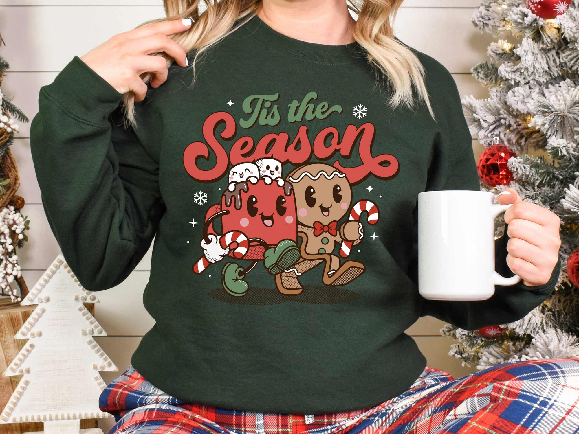 Tis the Season Gingerbread Hot Cocoa Unisex Sweatshirt