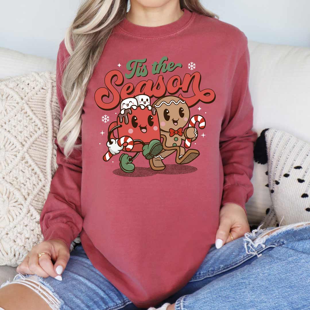 Tis the Season Gingerbread Hot Cocoa Unisex Long Sleeve T-Shirt