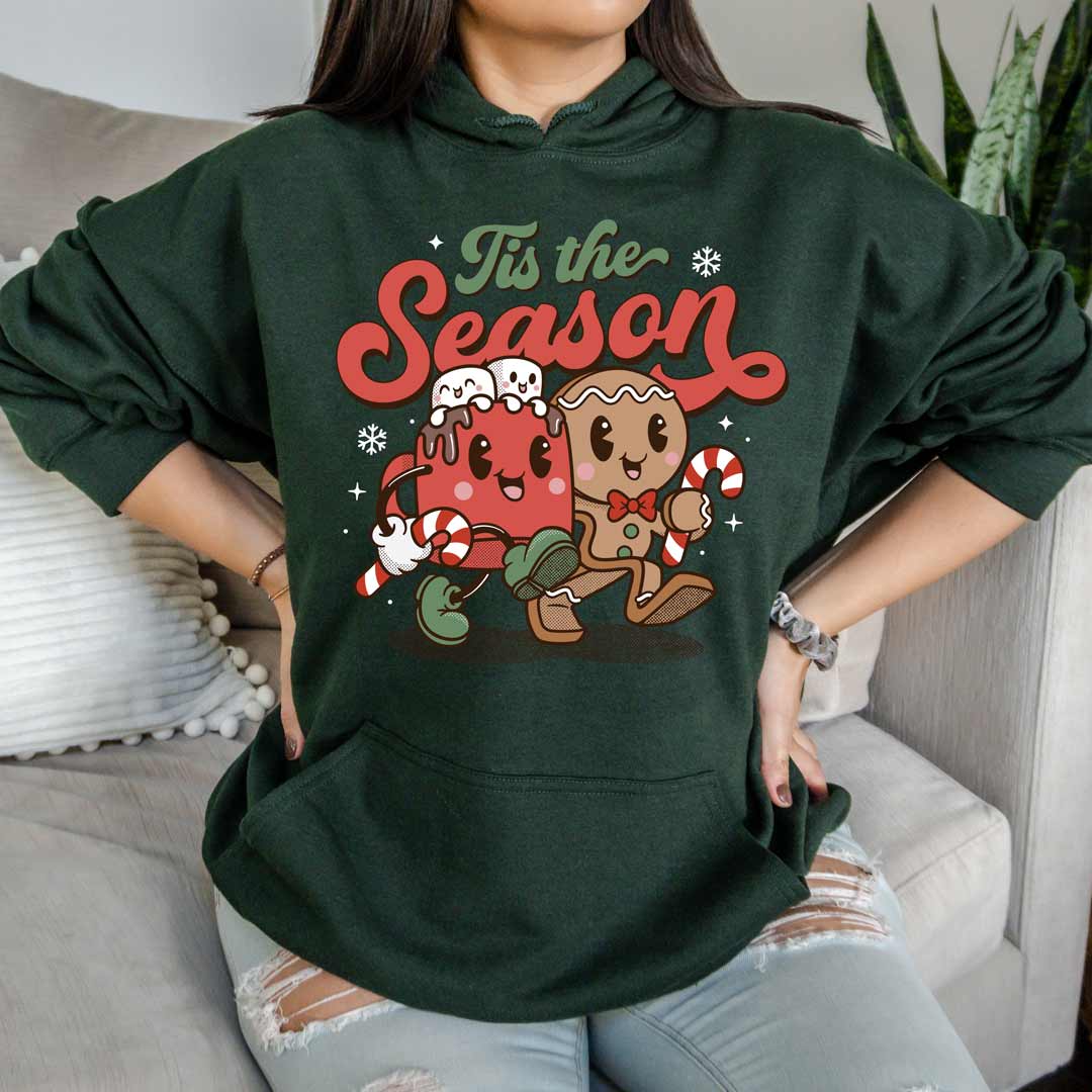 Tis the Season Gingerbread Man Hot Cocoa Unisex Hoodie