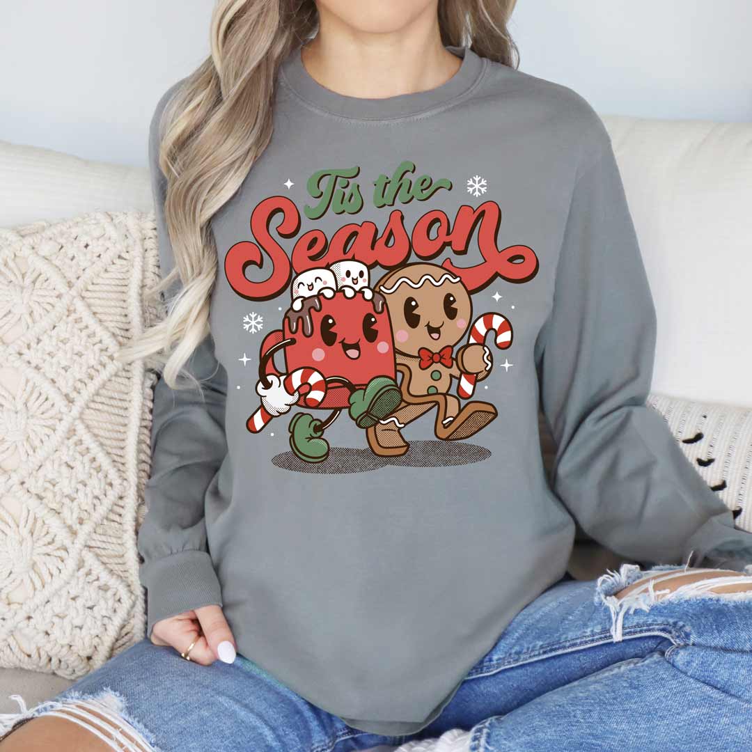 Tis the Season Gingerbread Hot Cocoa Unisex Long Sleeve T-Shirt