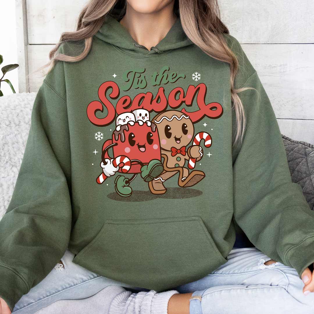 Tis the Season Gingerbread Man Hot Cocoa Unisex Hoodie