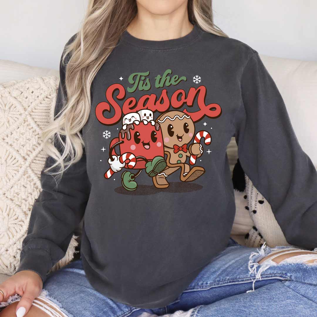 Tis the Season Gingerbread Hot Cocoa Unisex Long Sleeve T-Shirt