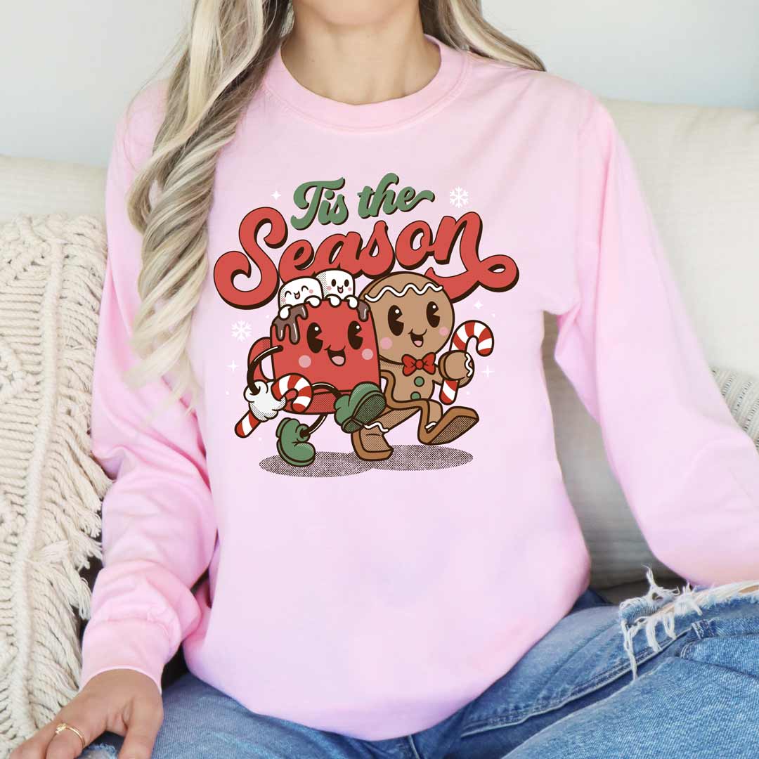 Tis the Season Gingerbread Hot Cocoa Unisex Long Sleeve T-Shirt