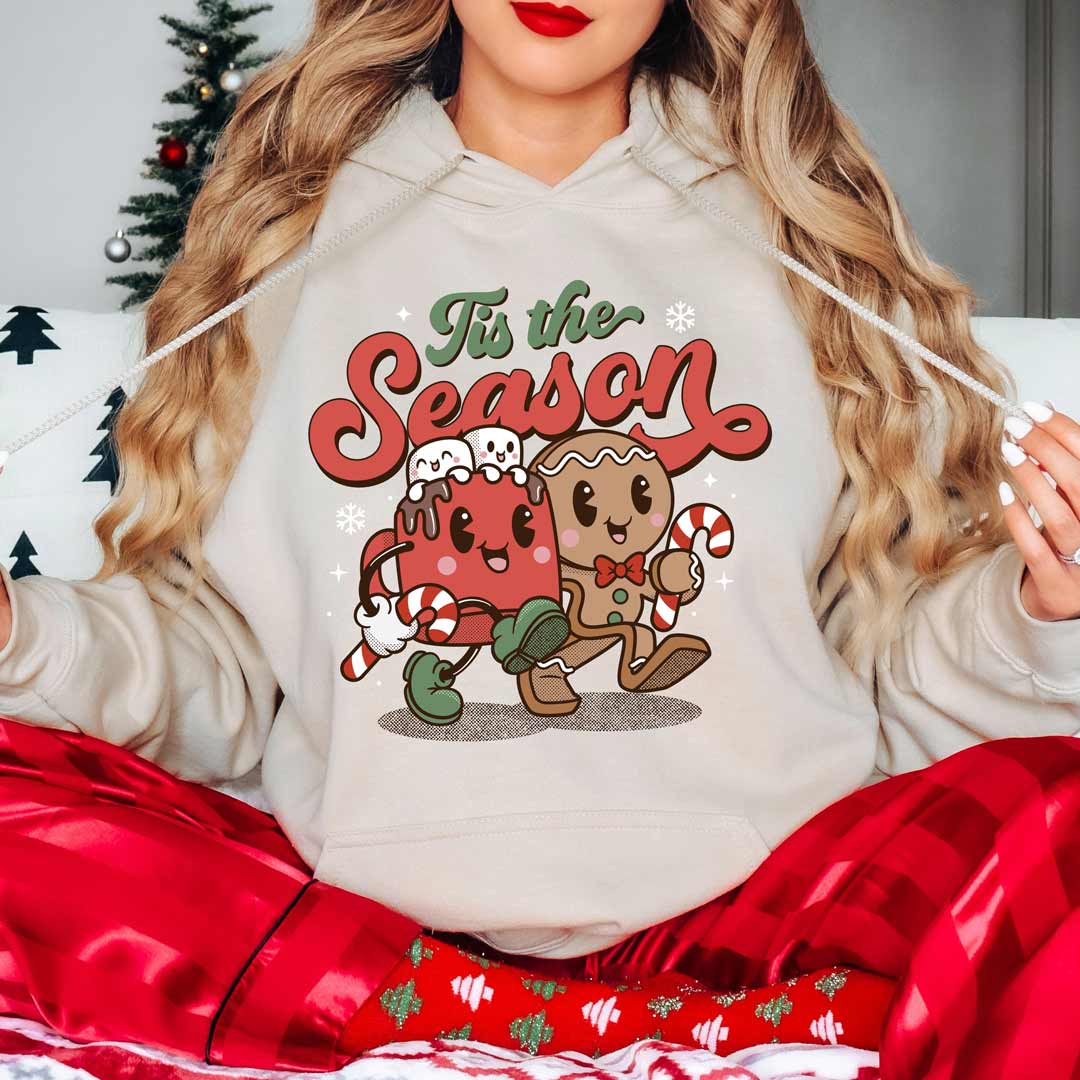 Tis the Season Gingerbread Man Hot Cocoa Unisex Hoodie