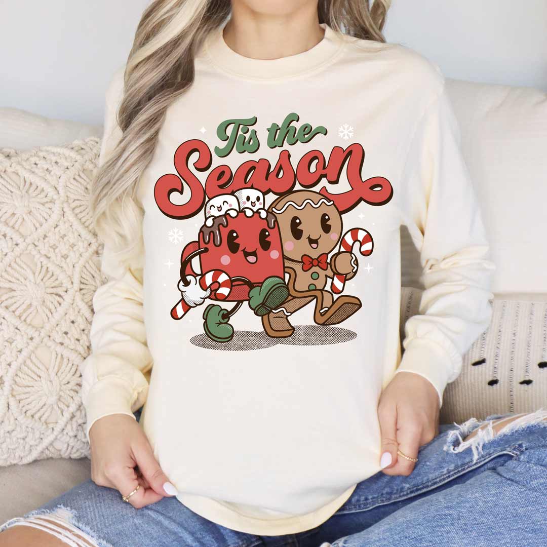 Tis the Season Gingerbread Hot Cocoa Unisex Long Sleeve T-Shirt