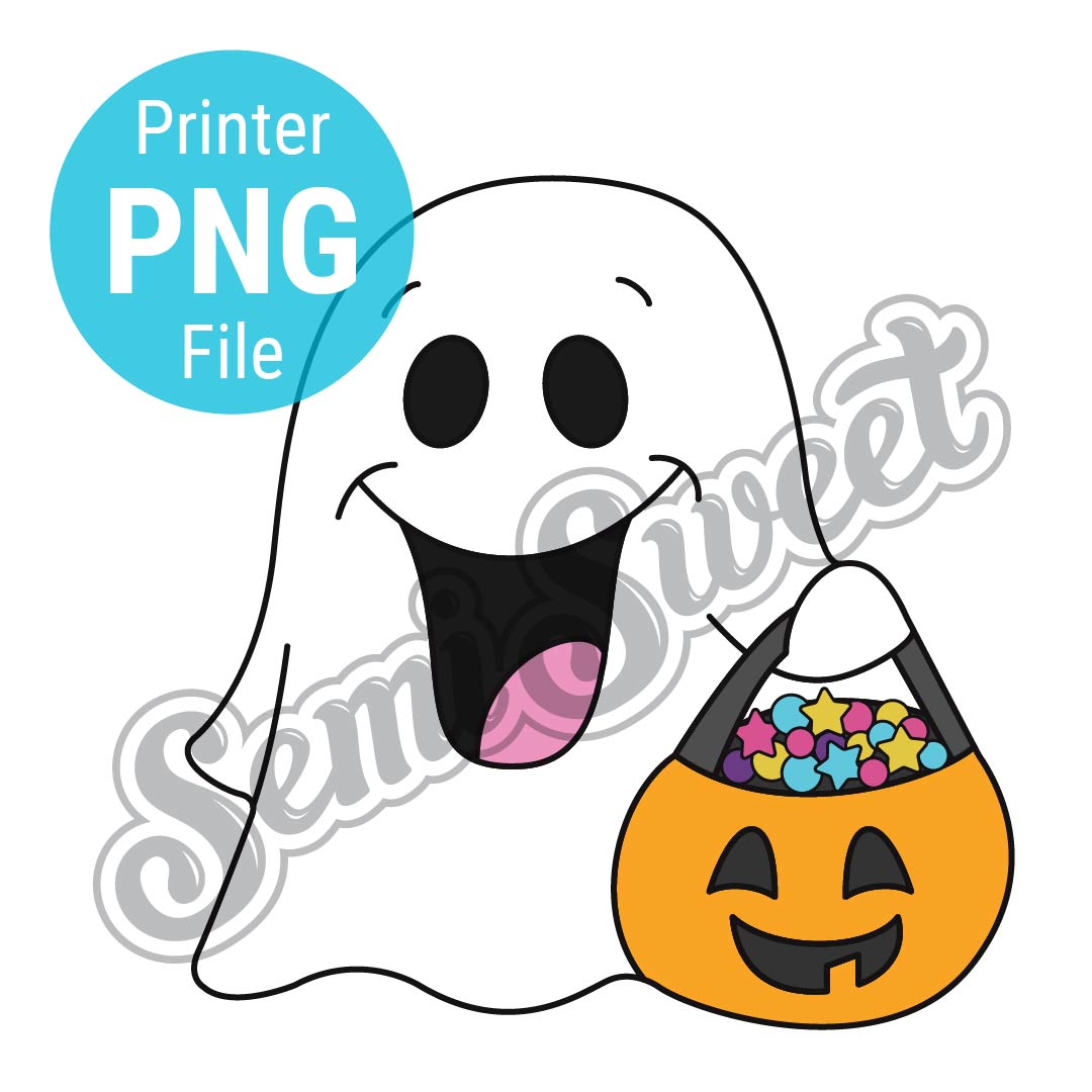 Trick-or-Treat Ghost Cookie Cutter - PNG Images | Semi Sweet Designs