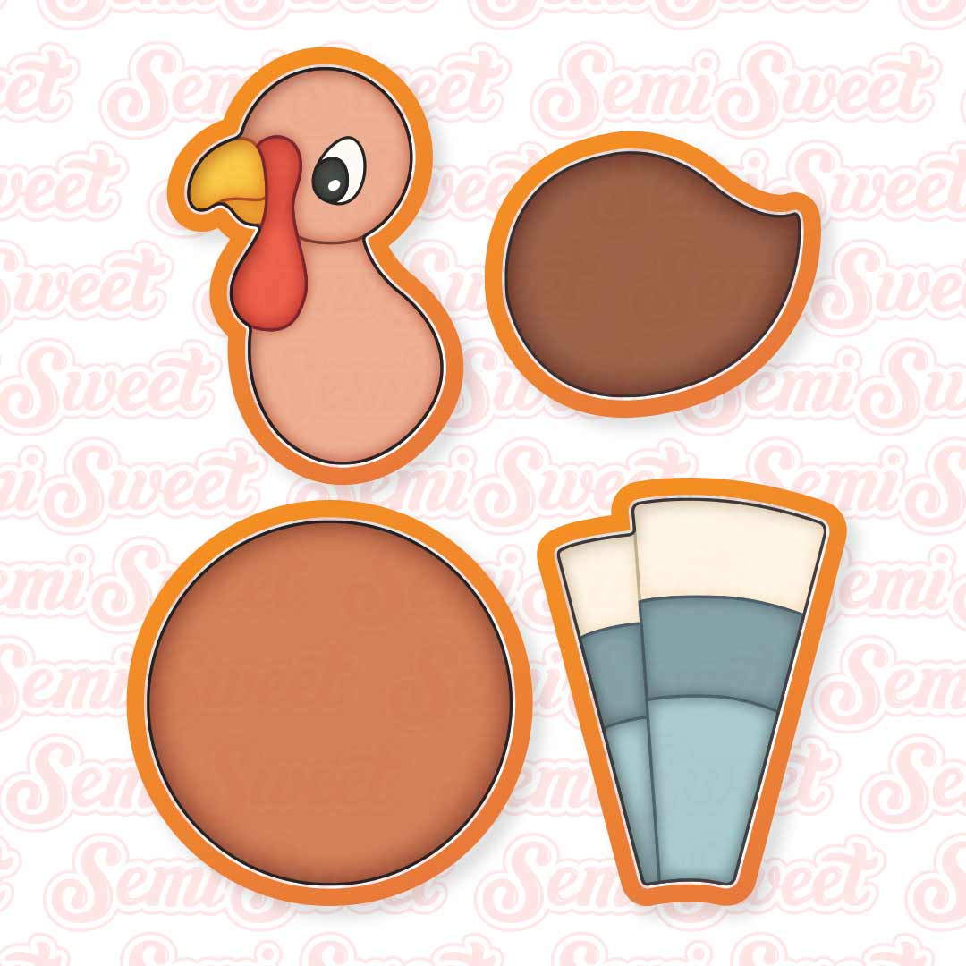 Turkey Platter 4-Piece Cutter Set | Semi Sweet Designs