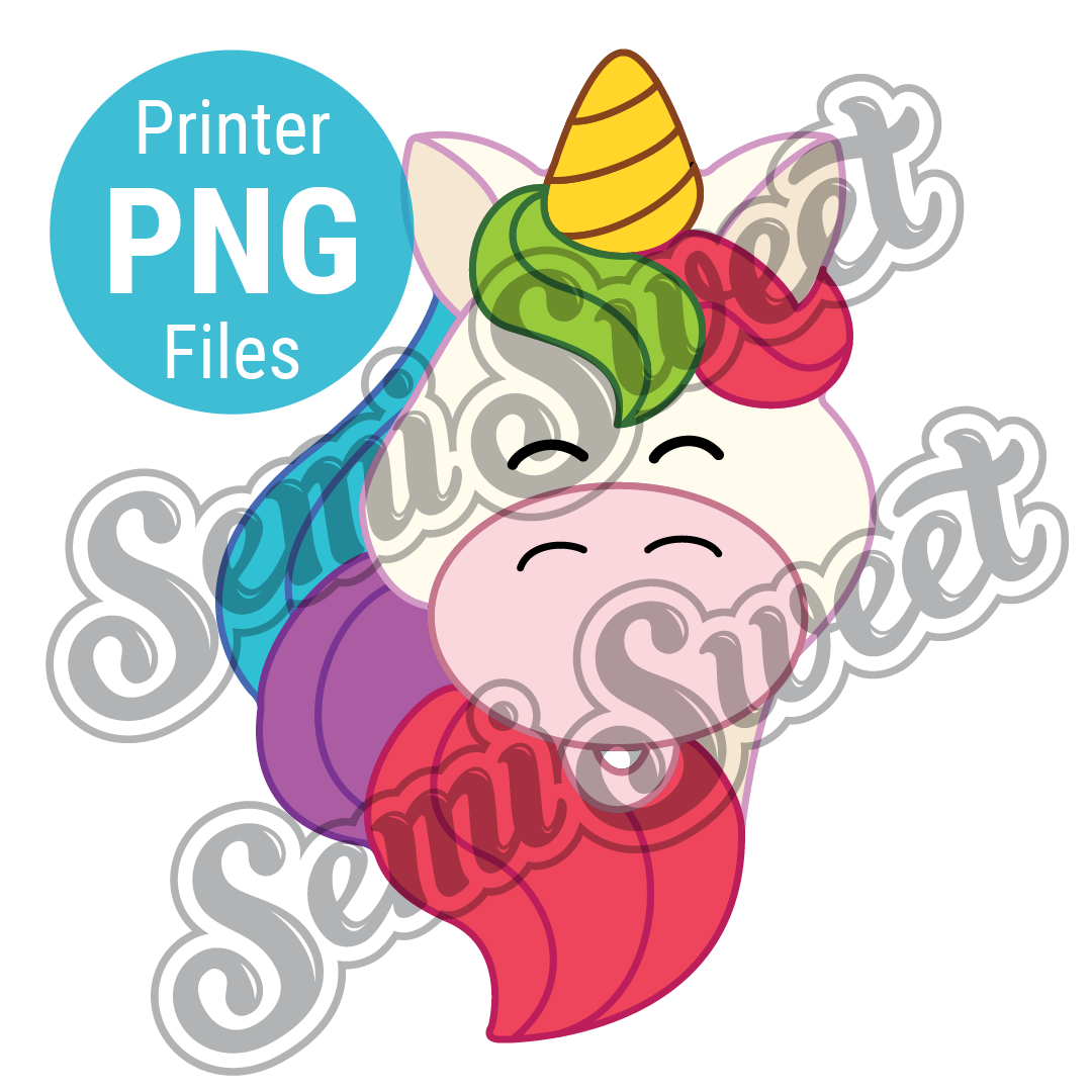 Unicorn Head - PNG Images | Semi Sweet Designs