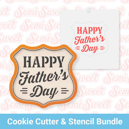Father's Day Road Sign Cookie Cutter & Stencil Bundle